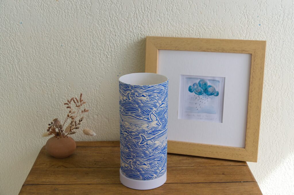 Lampe baleine bleue