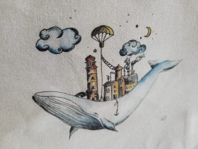 Grande trousse en tissu Baleine – Image 5