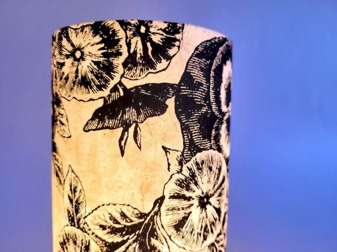 Lampe pivoines noire – Image 5