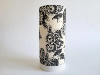 Lampe pivoines noire